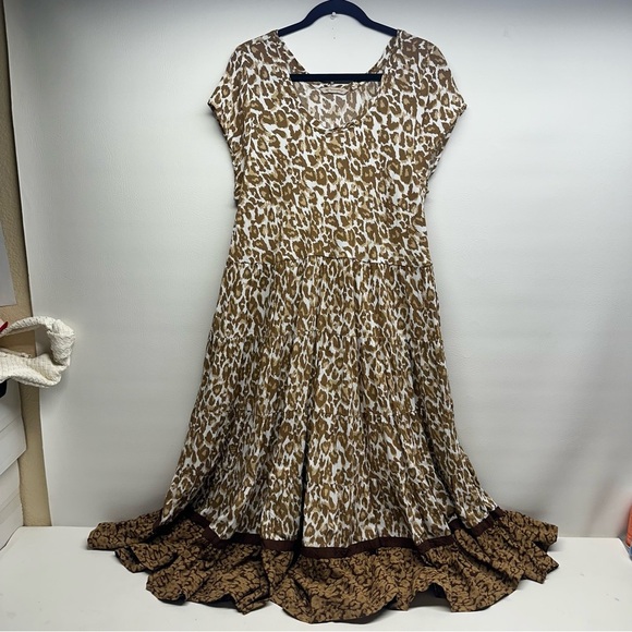 Soft surroundings KARA Brown Leopard Print  Dress WOMENS SIZE 1X - Picture 2 of 10